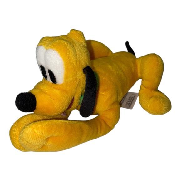 Disney Store Mickey Mouse Funhouse Pluto 8" Pray Plush Stuffed Little Dog Yellow - Picture 1 of 8